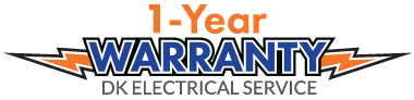 1-Year Warranty on Electrical Panel upgrade badge - DK Electrical Solutions Inc.