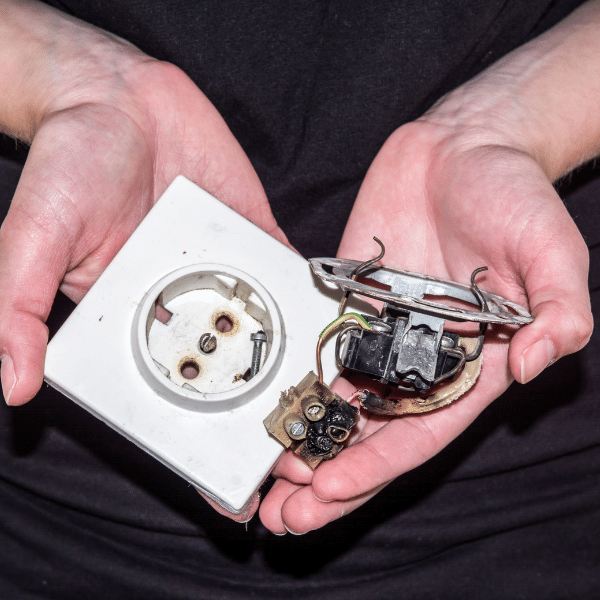 Overheating Electrical Outlet Warning Sign