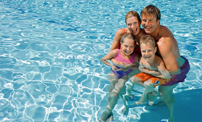 Family in Swimming pool - Pool and hot tub electrical wiring service in South Jersey and the surrounding areas